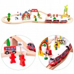 Set trenulet InterCity cu Locomotiva Electrica cu Baterii si sine din lemn 